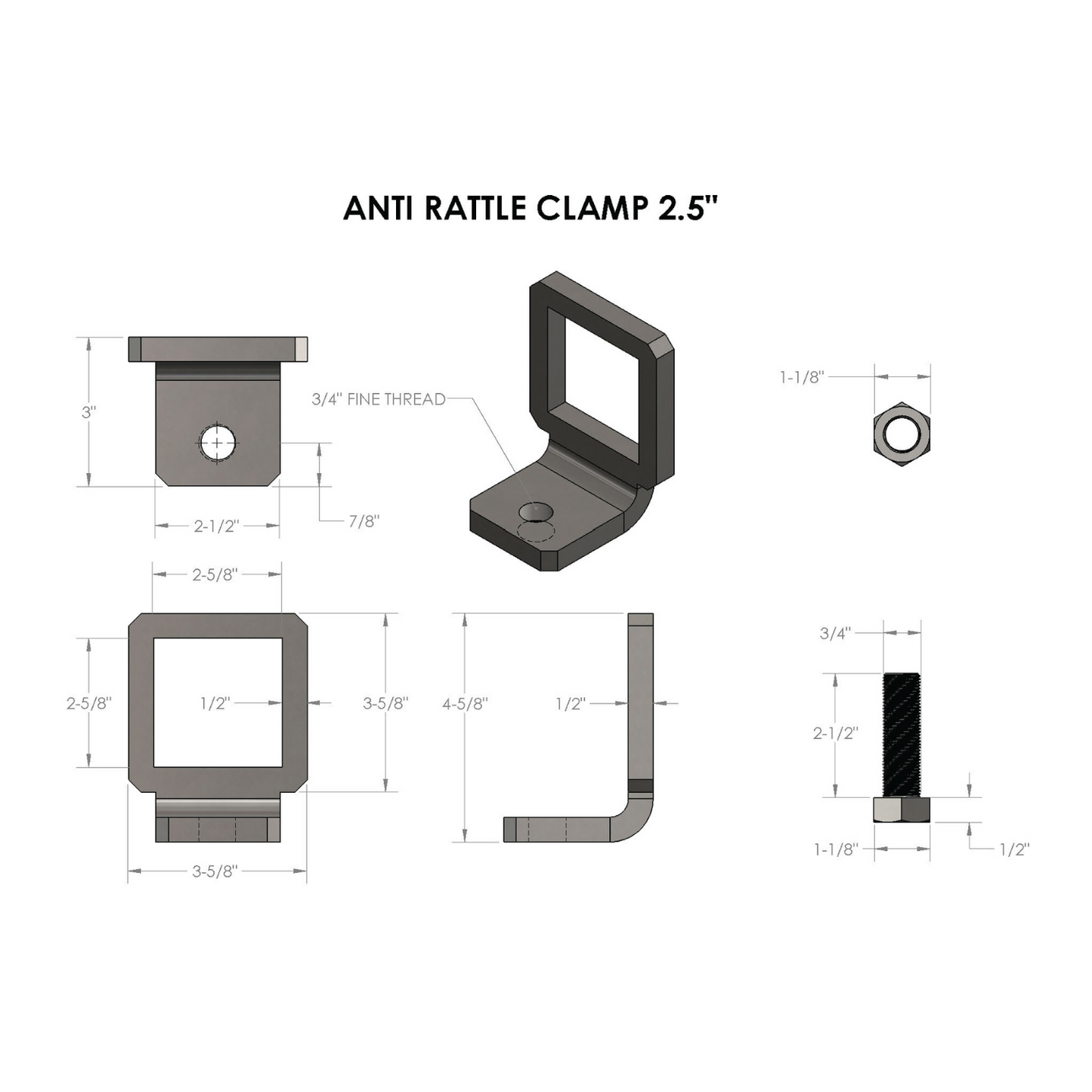 2.5" BulletProof Anti-Rattle Clamp