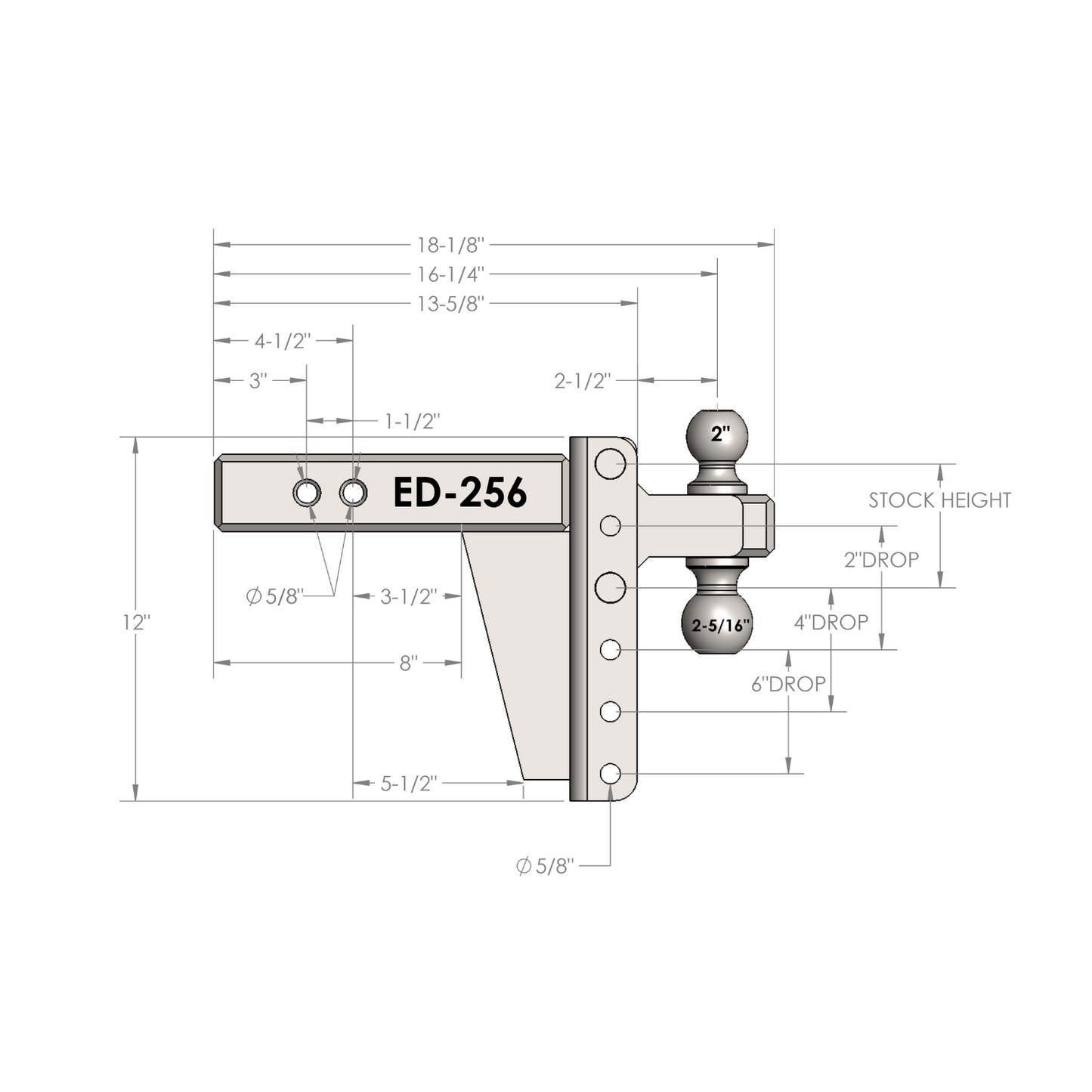 2.5" Extreme Duty 6" Drop/Rise Hitch