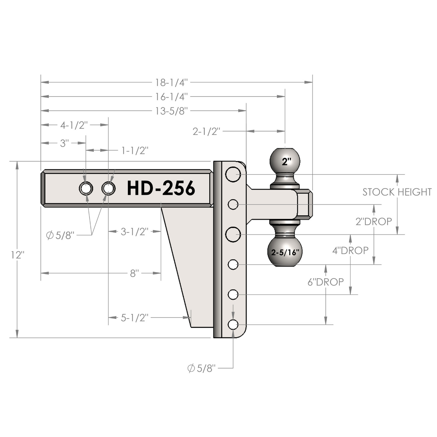 2.5" Heavy Duty 6" Drop/Rise Hitch