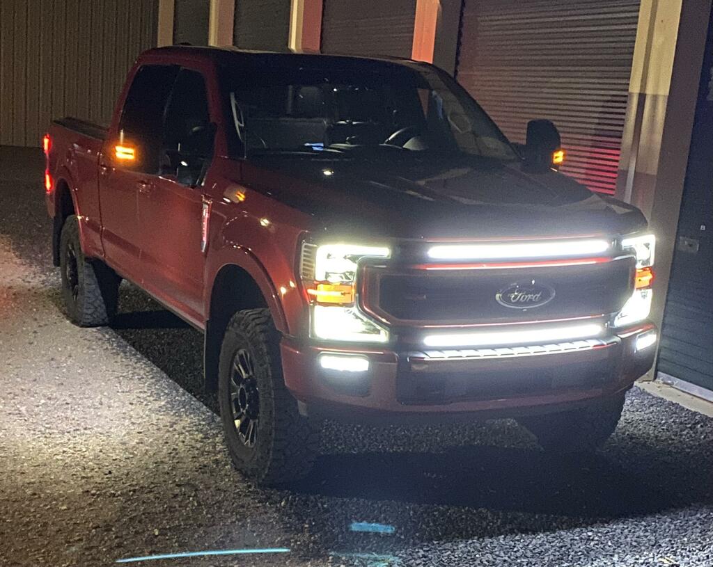 2021-2022 Ford F-250/F-350/F-450/F-550 LED Grille Light Kit – Non-High-Flow, KR/STX/XLT/Platinum, IP67