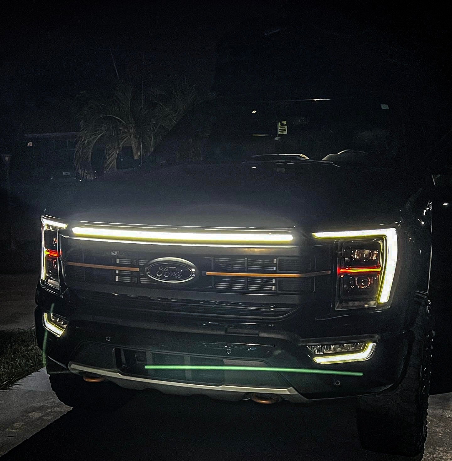 2021-2023 Ford F150 Tremor LED Grille Light Kit – White DRL Strip, IP67, Plug-and-Play Ready