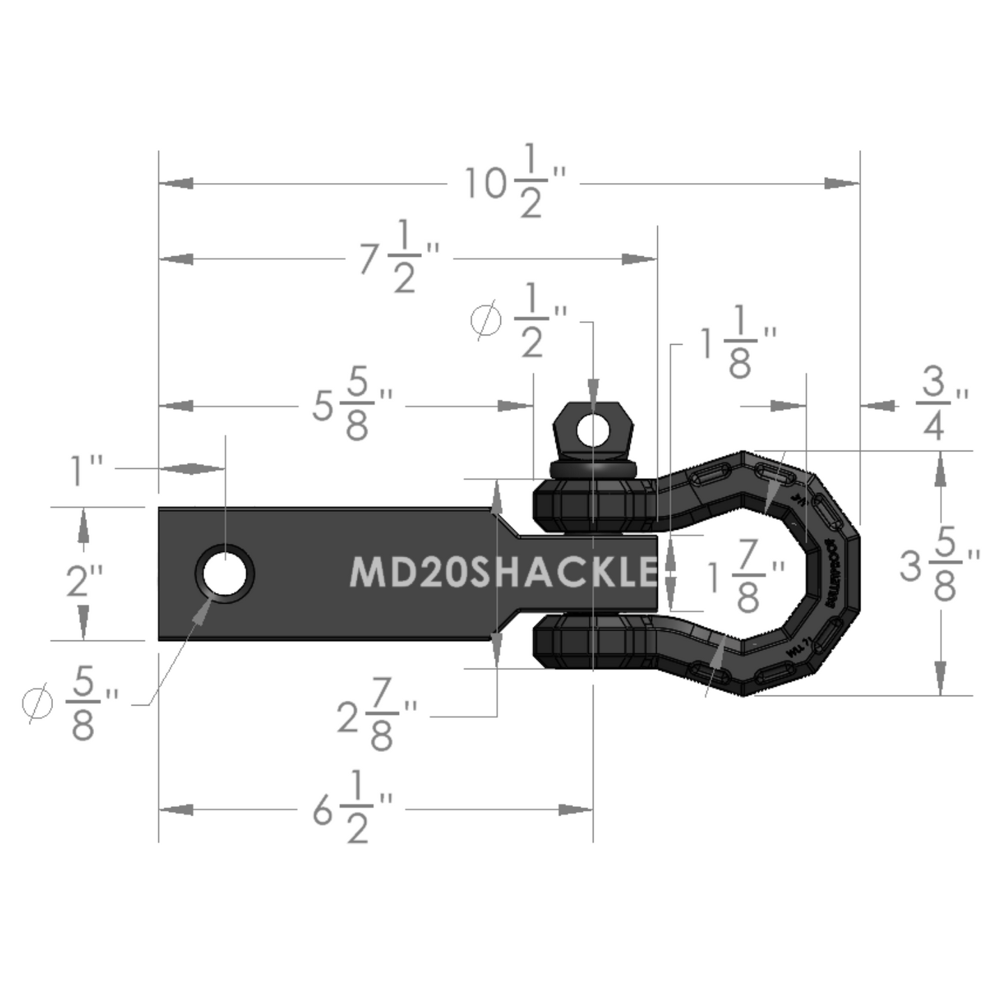 BulletProof 2.0" Medium Duty Receiver Shackle