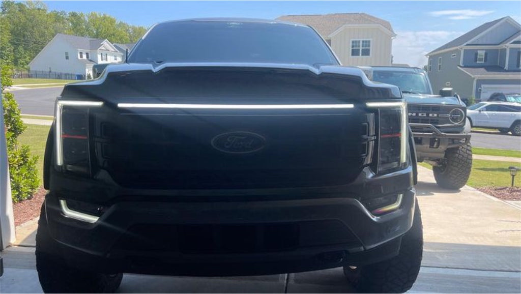 2021-2023 Ford F150 Tremor LED Grille Light Kit – White DRL Strip, IP67, Plug-and-Play Ready