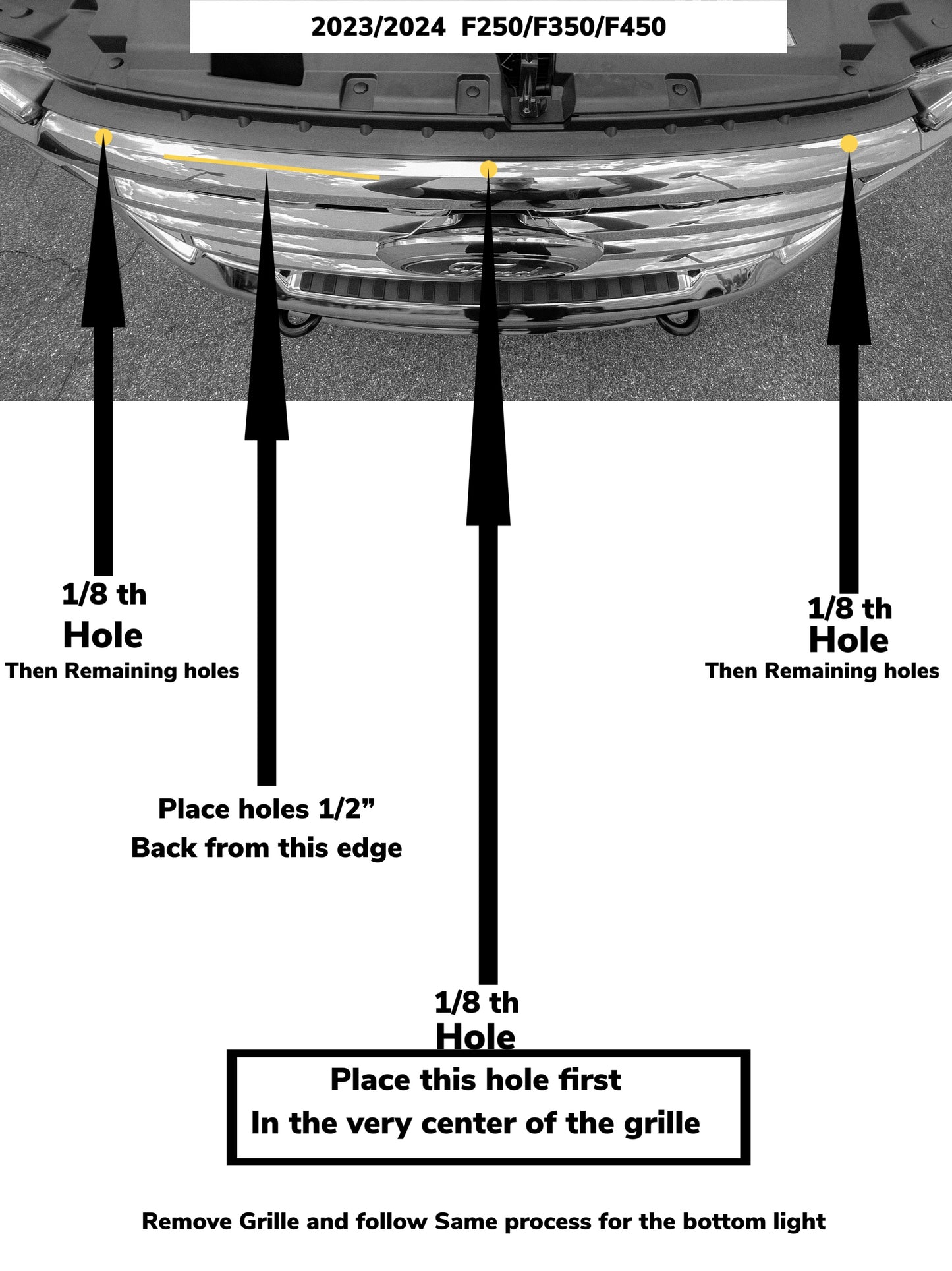 2023-2026 Ford Super Duty “Ghost” LED Grille Light Kit – F-250/F-350/F-450/F-550, IP67, Plug-and-Play Ready