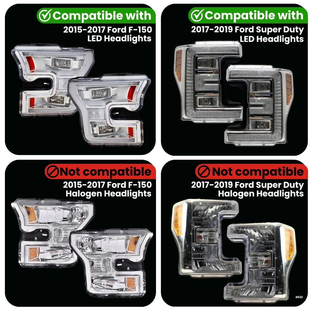 2015-2017 Ford F150 & 2017-2019 F250/F350/F450/F550 Parking Light Adapter for LED Headlights