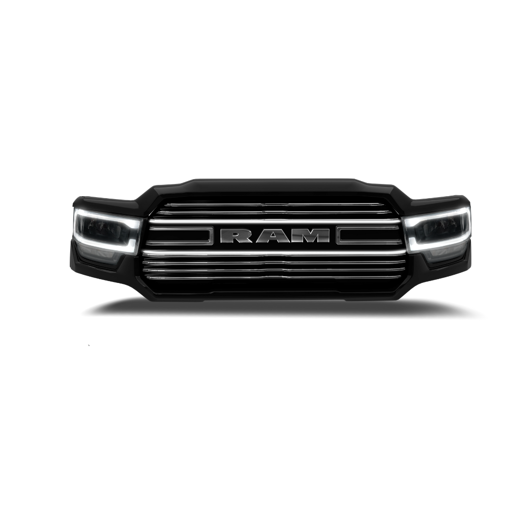 2019-2024 Ram 2500/3500 Laramie LED Grille Accent Bar – Curved Fit, IP67, Black or Silver Frame