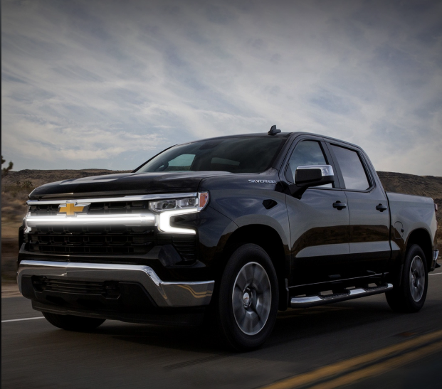 2023-2025 Chevy Silverado 1500 LED “Power” Grille Bar – LT & LTZ, IP67, Bolt-On, Black/Silver Frame