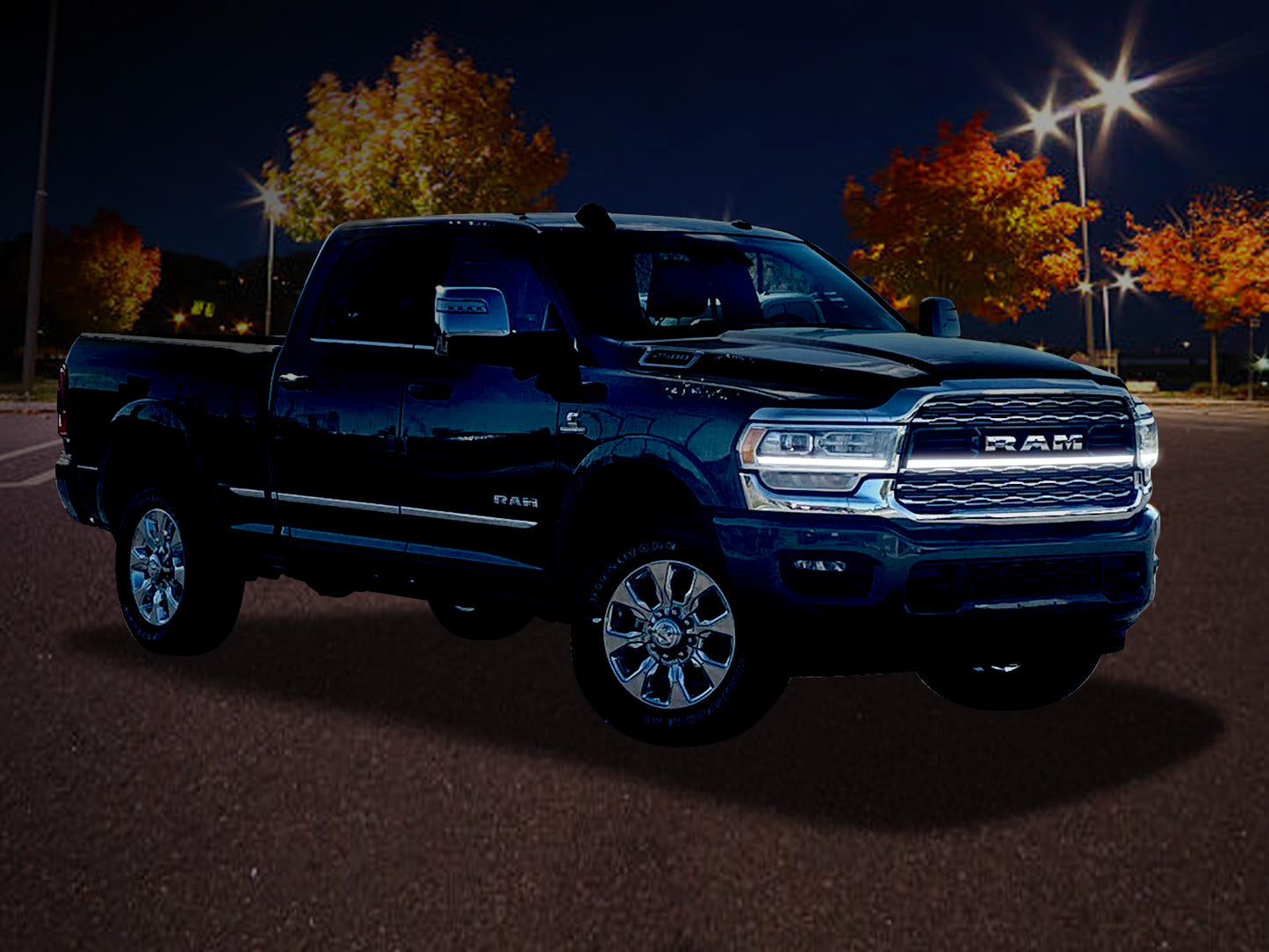 2023-2024 Ram 2500/3500 Limited LED Grille “Power” Bar – Single Strip, IP67, Black or Silver Frame