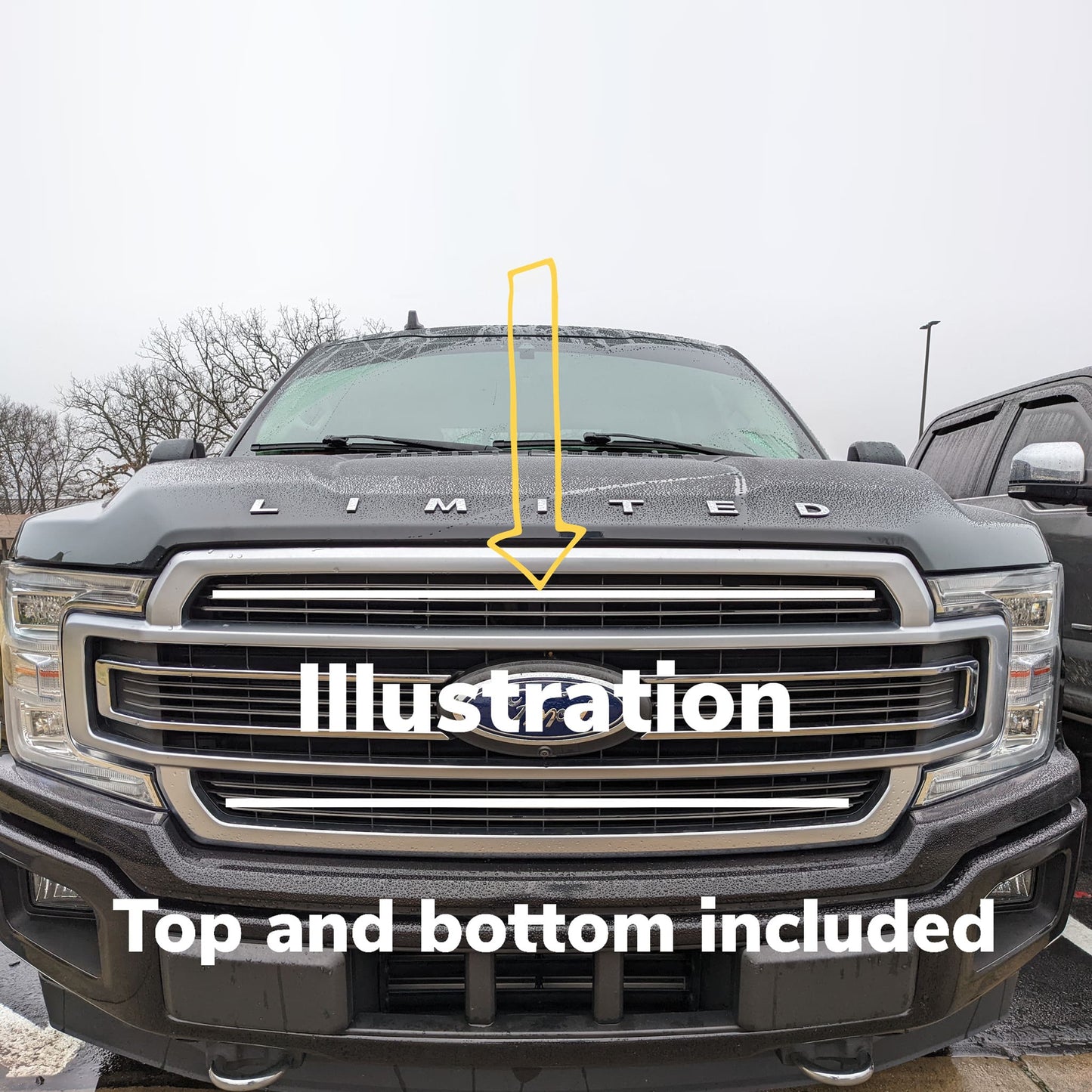 2018-2020 Ford F150 Limited/Platinum Dual “Ghost” LED Grille Light Bars – Top & Bottom, IP67, Black/Silver