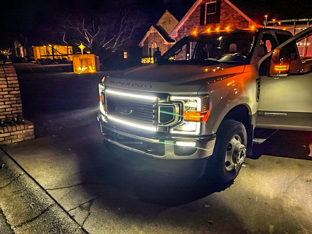 2020-2022 Ford F-350/F-450/F-550 LED Grille Light Kit – High Flow & Limited, IP67, Plug-and-Play Ready