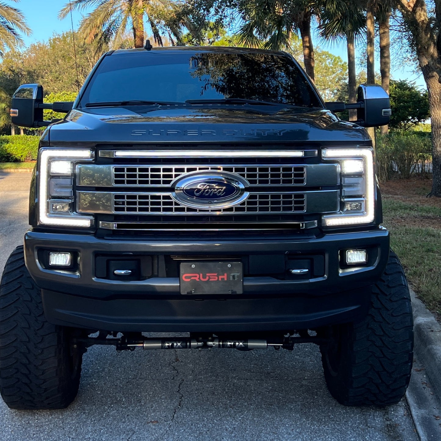 2017-2019 Ford F-250/F-350/F-450/F-550 LED Top Grille Light Bar – Single Strip, IP67, Plug-and-Play