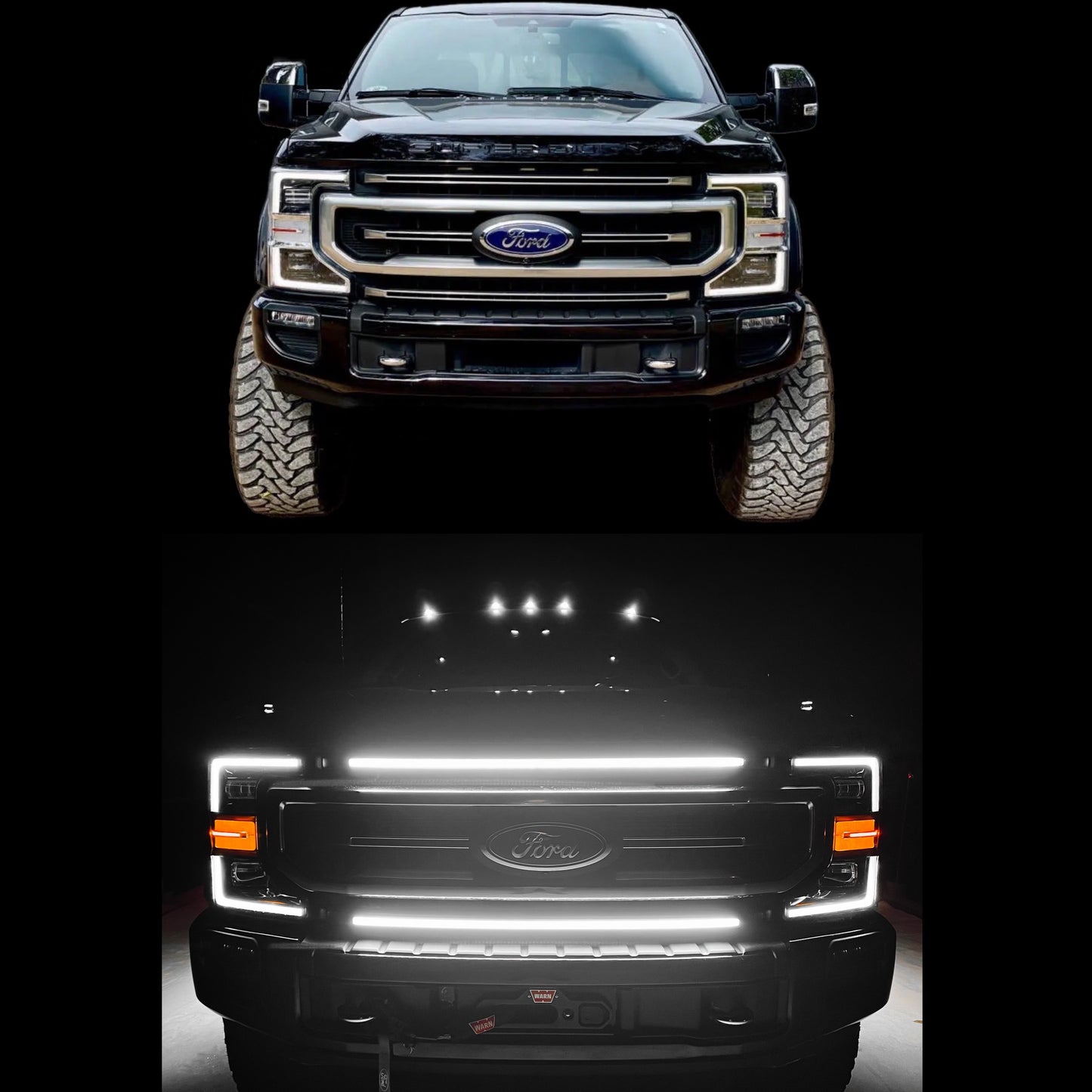 2021-2022 Ford F-250/F-350/F-450/F-550 LED Grille Light Kit – Non-High-Flow, KR/STX/XLT/Platinum, IP67