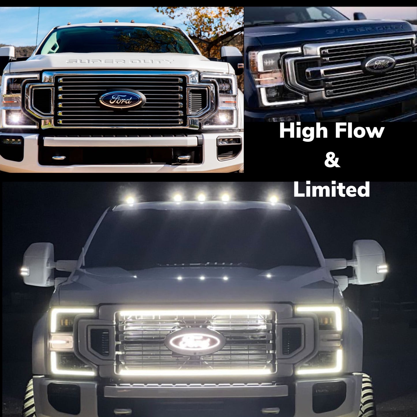 2020-2022 Ford F-350/F-450/F-550 LED Grille Light Kit – High Flow & Limited, IP67, Plug-and-Play Ready