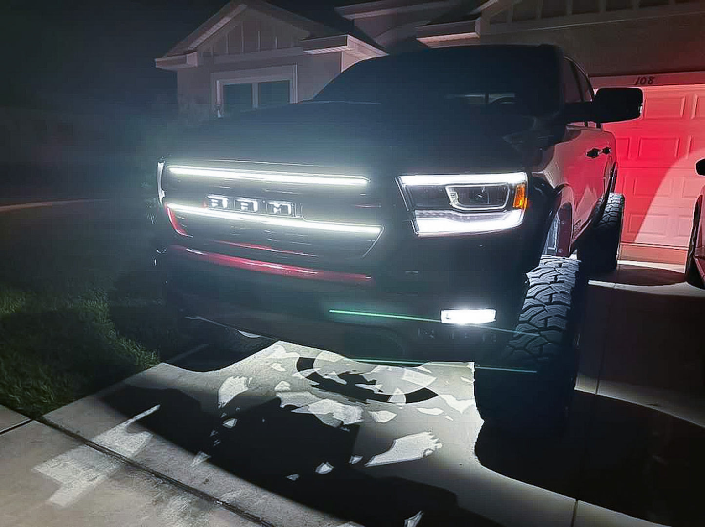 2019-2023 Ram 1500 Laramie (5th Gen) LED Grille Light Kit – IP67, Plug-and-Play Ready Accent Bar