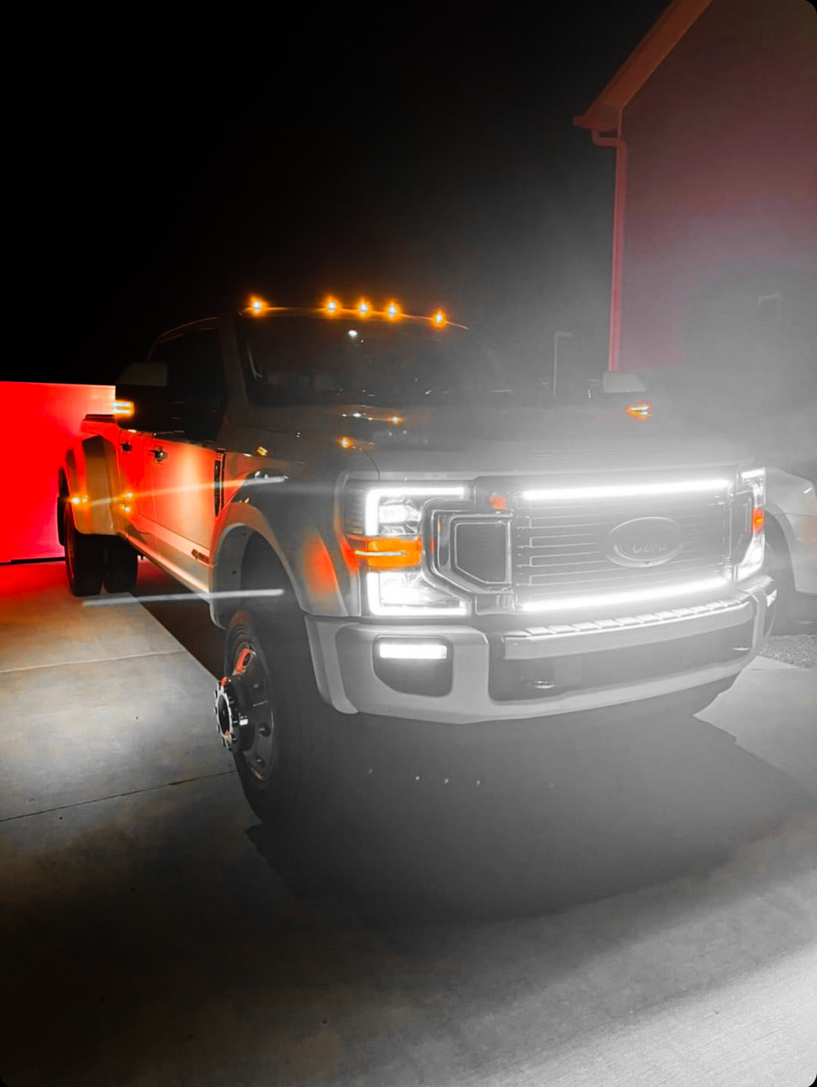 2020-2022 Ford F-350/F-450/F-550 LED Grille Light Kit – High Flow & Limited, IP67, Plug-and-Play Ready