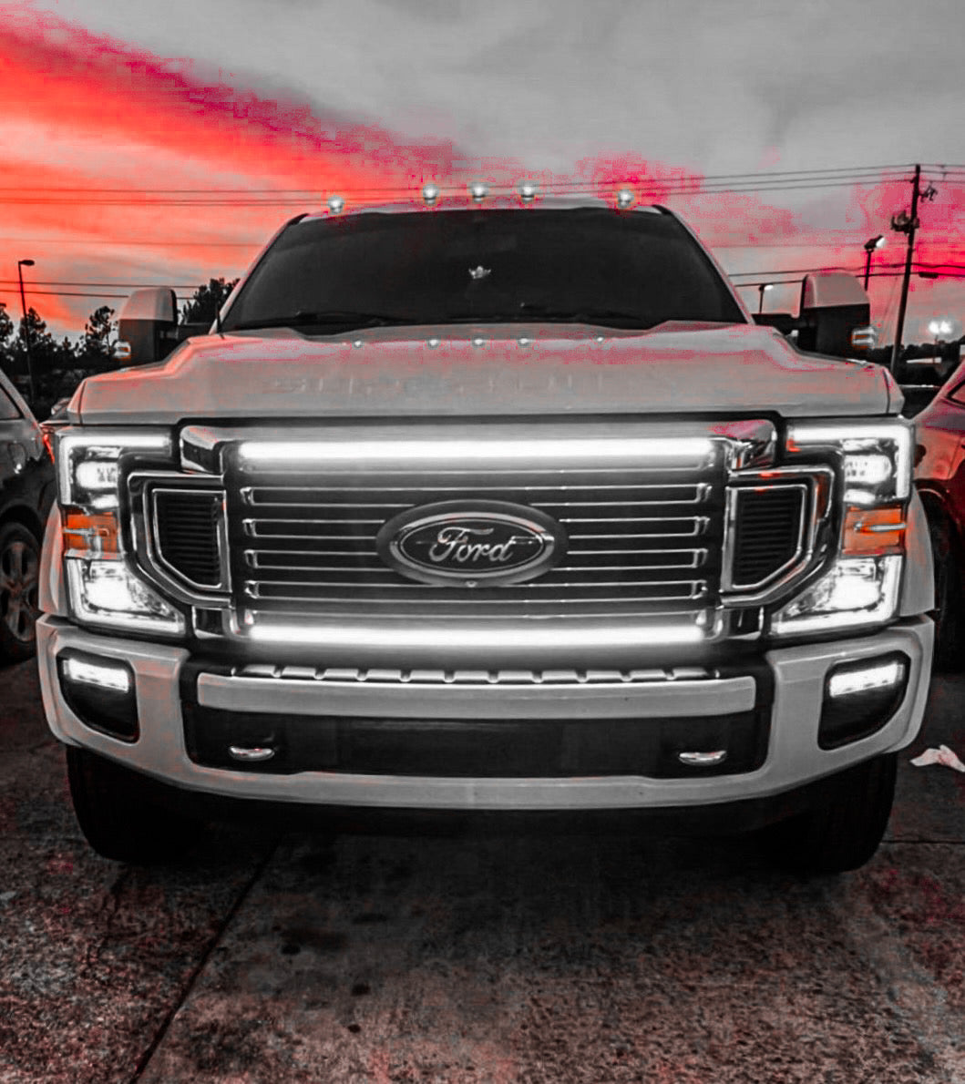 2020-2022 Ford F-350/F-450/F-550 LED Grille Light Kit – High Flow & Limited, IP67, Plug-and-Play Ready