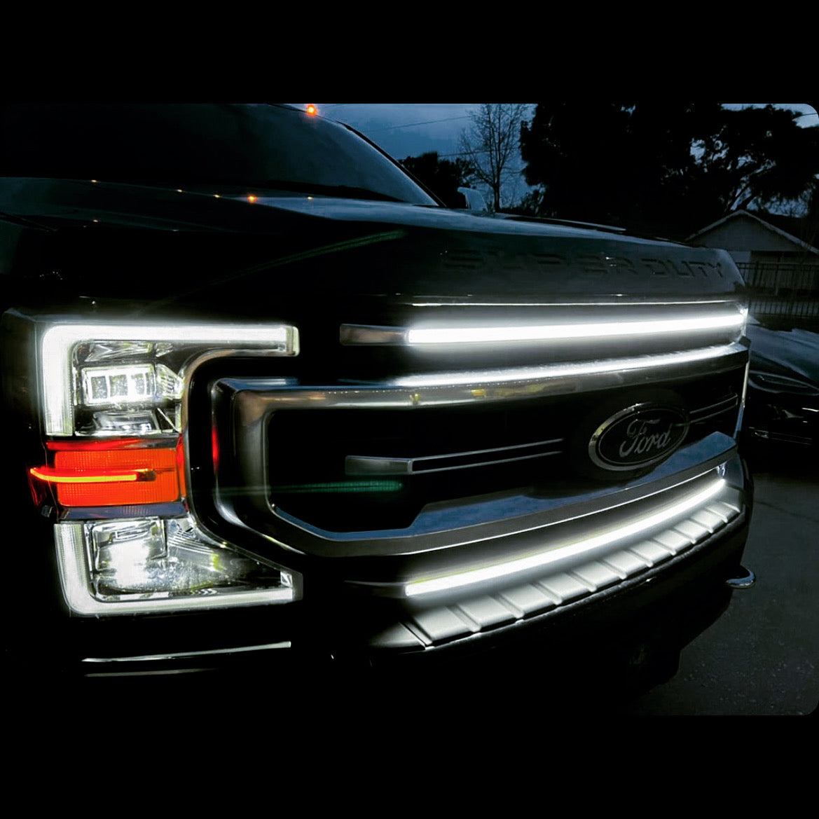 2020 Ford F-250/F-350/F-450/F-550 LED Grille Light Kit – KR/XLT/STX/Platinum, IP67, Black or Silver
