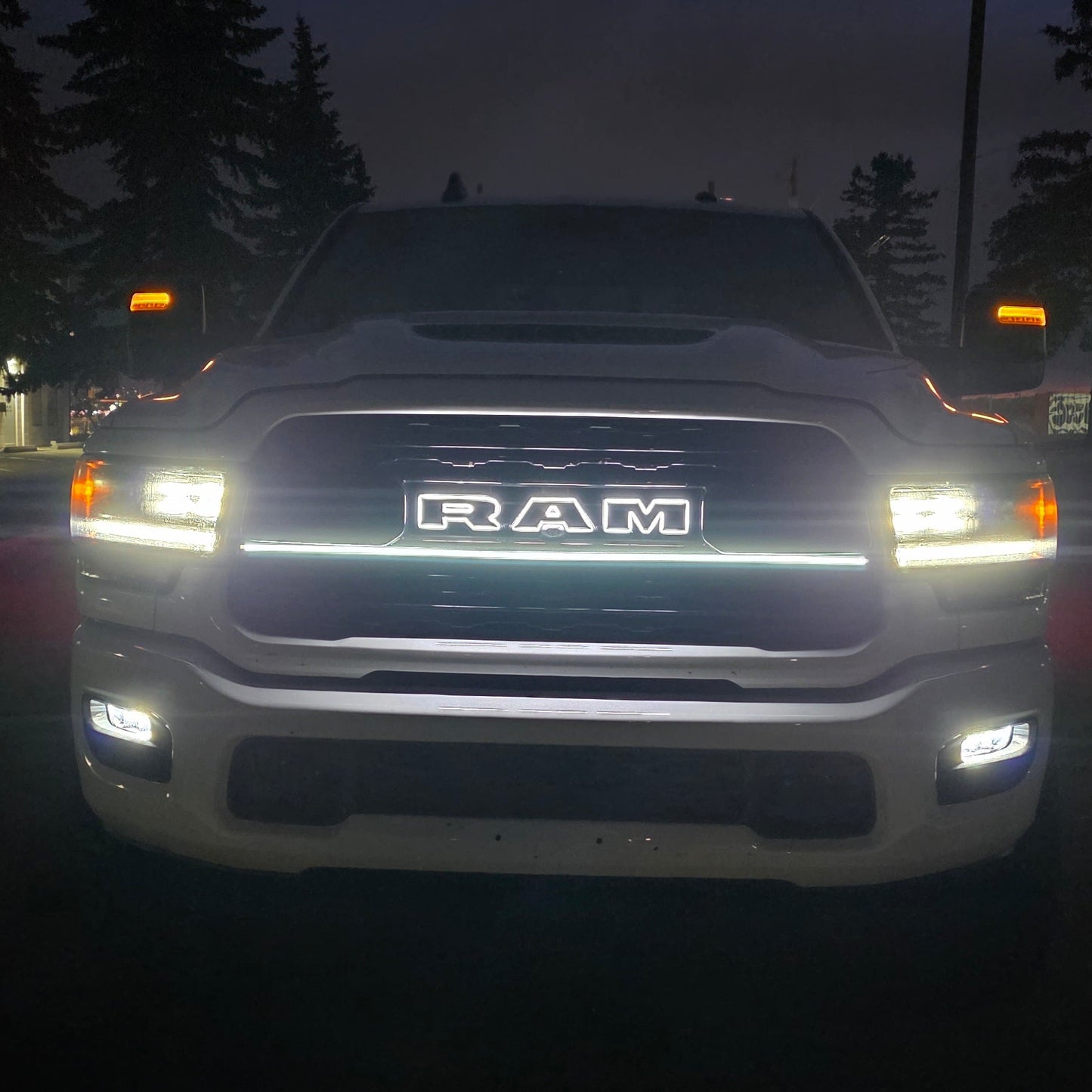 2023-2024 Ram 2500/3500 Limited LED Grille “Power” Bar – Single Strip, IP67, Black or Silver Frame