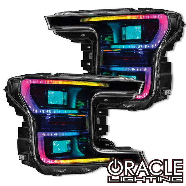 2018-2020 Ford F150 ORACLE Lighting Dynamic ColorSHIFT DRL Replacements with Dynamic Turn Signals