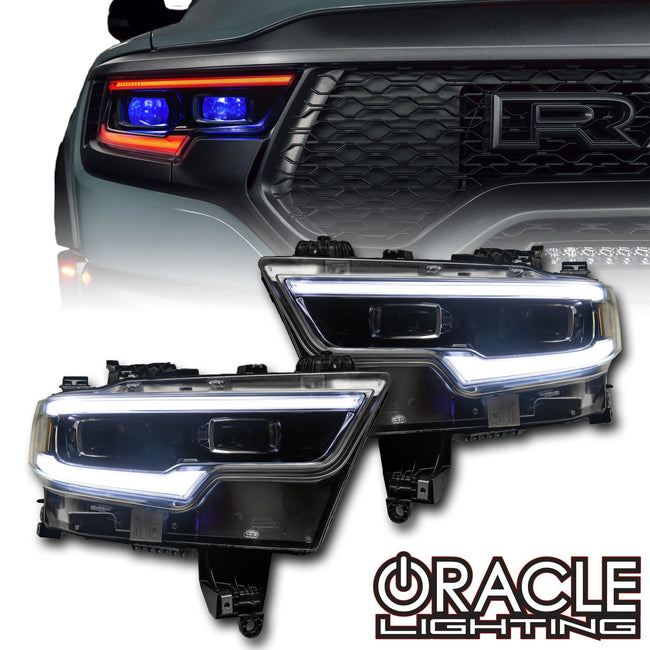 2019-2024 RAM 1500 ORACLE Lighting RGBW+A Headlight DRL Upgrade Kit - LED Projector Headlights