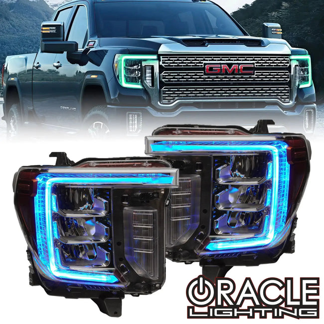 2020-2023 GMC Sierra 2500 HD/3500 HD ORACLE ColorSHIFT RGB+W Headlight DRL Upgrade Kit