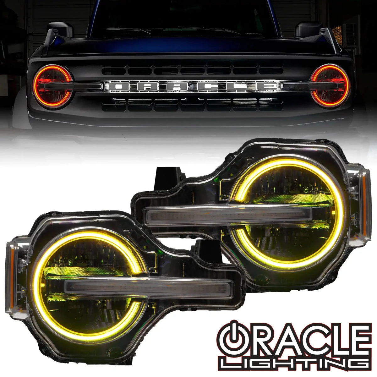 2021-2025 Ford Bronco ORACLE Lighting ColorSHIFT RGB+W Headlight Halo Upgrade Kit