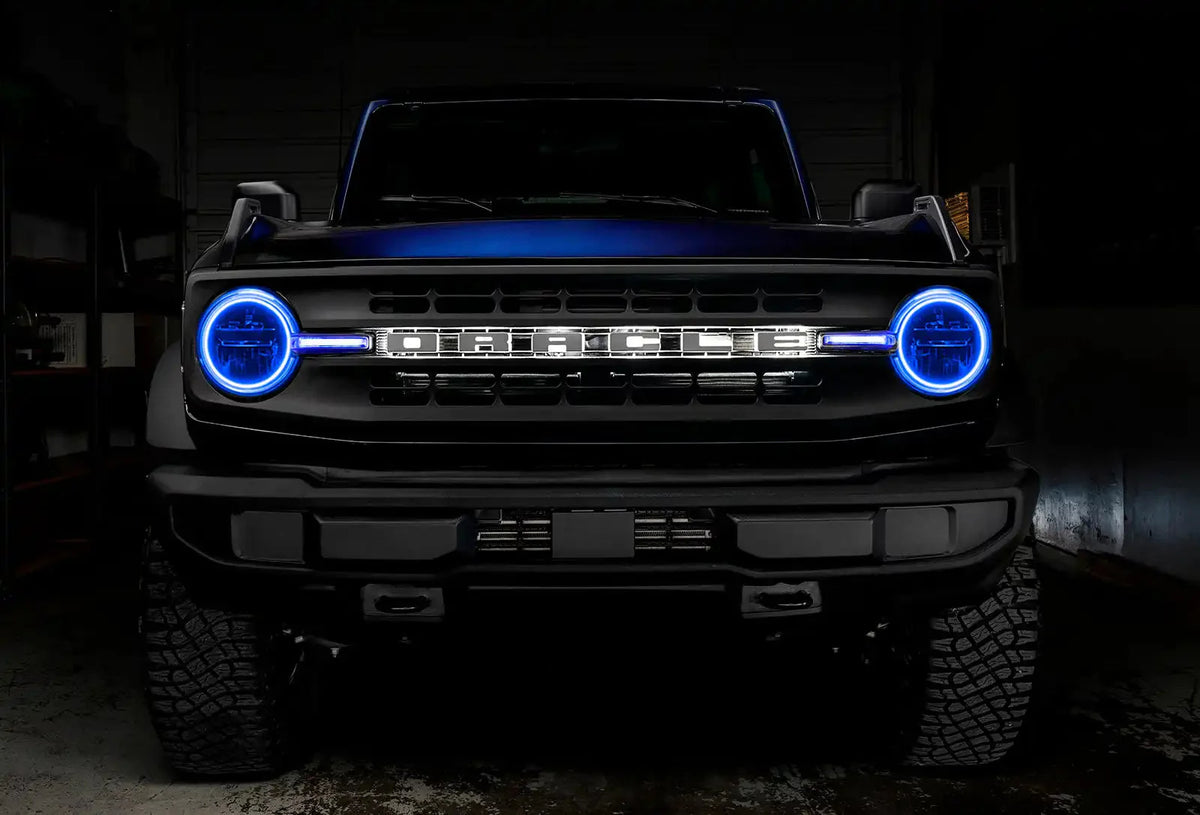 2021-2025 Ford Bronco ORACLE Lighting ColorSHIFT Headlight Halo Kit w/DRL Bar - Base Headlights