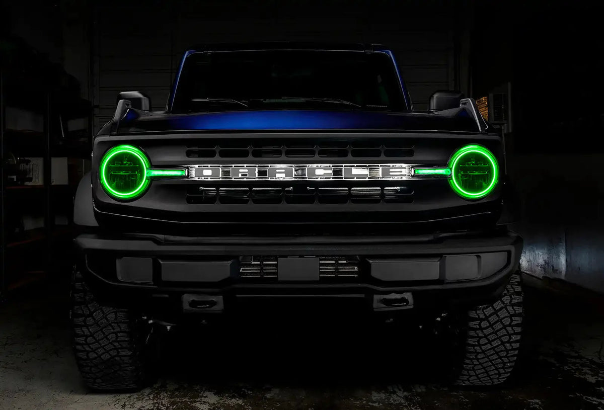 2021-2025 Ford Bronco ORACLE Lighting ColorSHIFT Headlight Halo Kit w/DRL Bar - Base Headlights