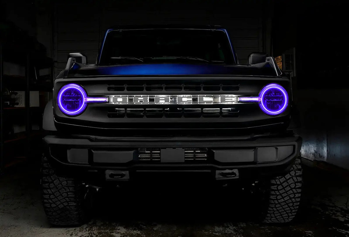 2021-2025 Ford Bronco ORACLE Lighting ColorSHIFT Headlight Halo Kit w/DRL Bar - Base Headlights