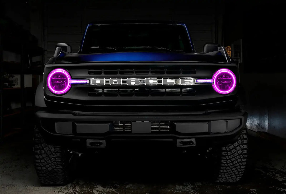 2021-2025 Ford Bronco ORACLE Lighting ColorSHIFT Headlight Halo Kit w/DRL Bar - Base Headlights