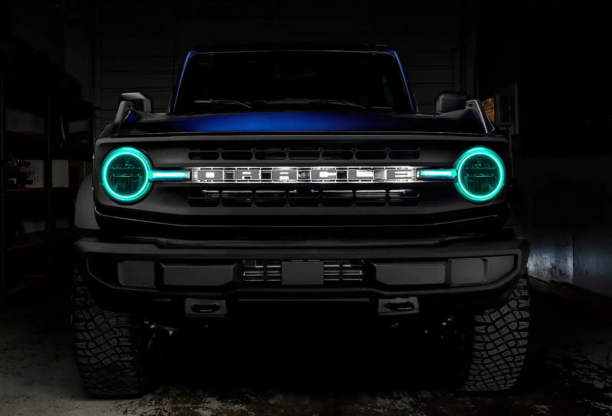 2021-2025 Ford Bronco ORACLE Lighting ColorSHIFT Headlight Halo Kit w/DRL Bar - Base Headlights