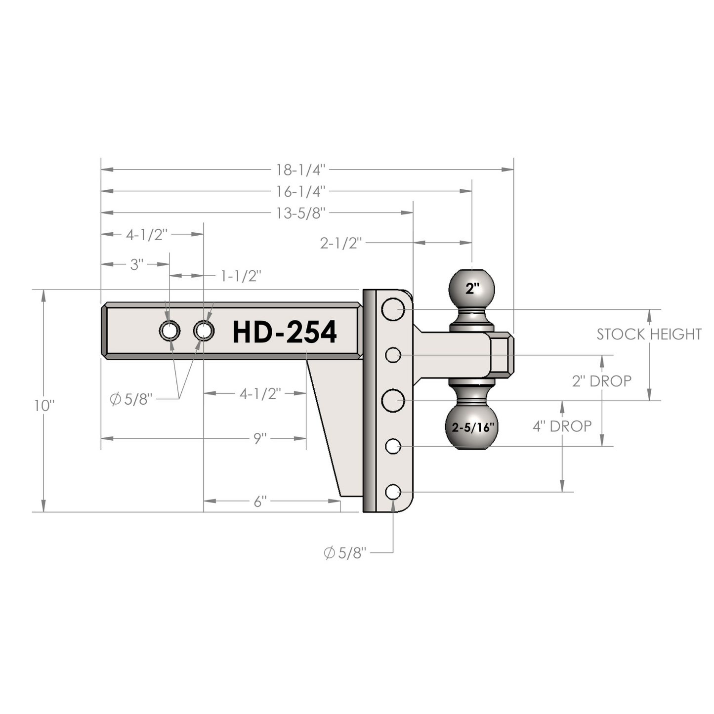 2.5" Heavy Duty 4" Drop/Rise Hitch