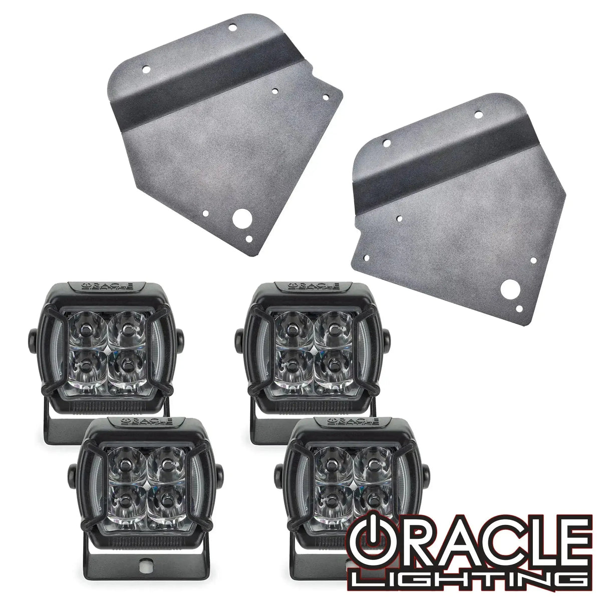 2010-2014 Ford Raptor ORACLE Fog Light Replacement Brackets + VEGA Series 4 LED Lights Combo