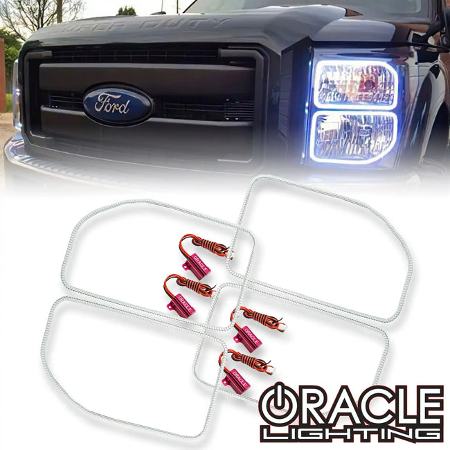 2011-2016 Ford F250/F350 ORACLE LED Headlight Halo Kit (Square Ring Design)