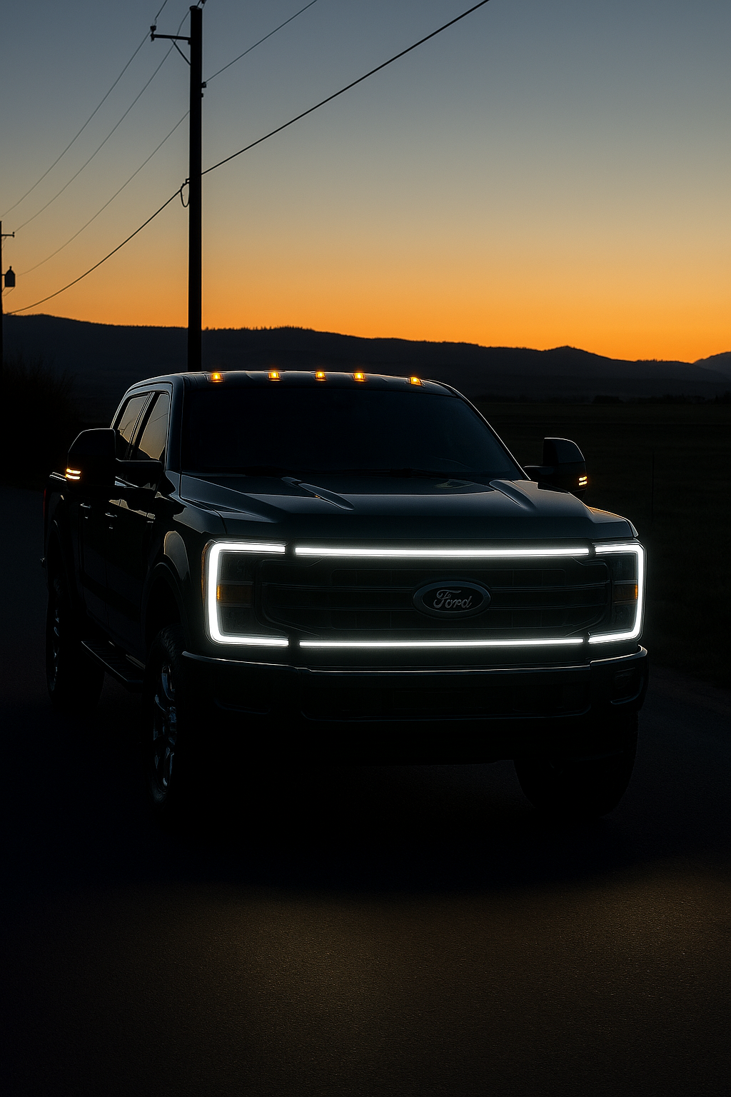 2023-2025 Ford Super Duty “Ghost” LED Grille Light Kit – F-250/F-350/F-450/F-550, IP67, Plug-and-Play Ready