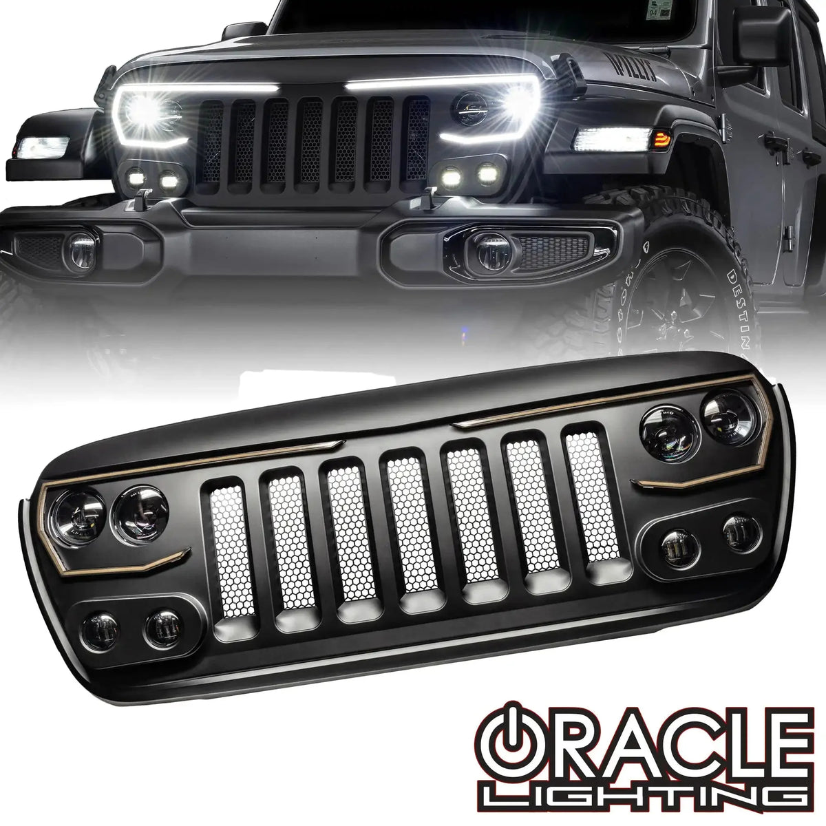 2018-2026 Jeep Wrangler JL & 2020-2026 Gladiator JT ORACLE VECTOR Pro Series II Full LED Grille