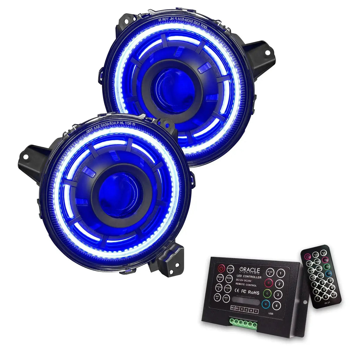 2018-2025 Jeep Wrangler JL & 2020-2025 Gladiator JT ORACLE Lighting Oculus™ ColorSHIFT Bi-LED Projector Headlights