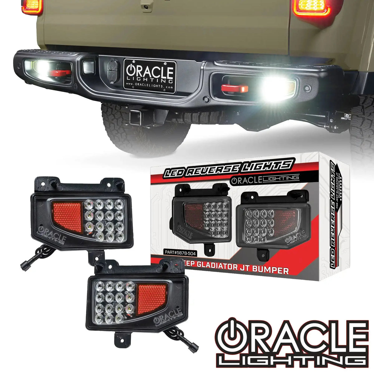 2020-2025 Jeep Gladiator JT ORACLE Rear Bumper LED Reverse Lights | 1,500 Lumens