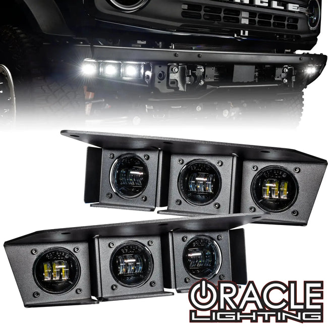 2021-2026 Ford Bronco ORACLE Triple LED Fog Light Kit for Steel Modular Bumper