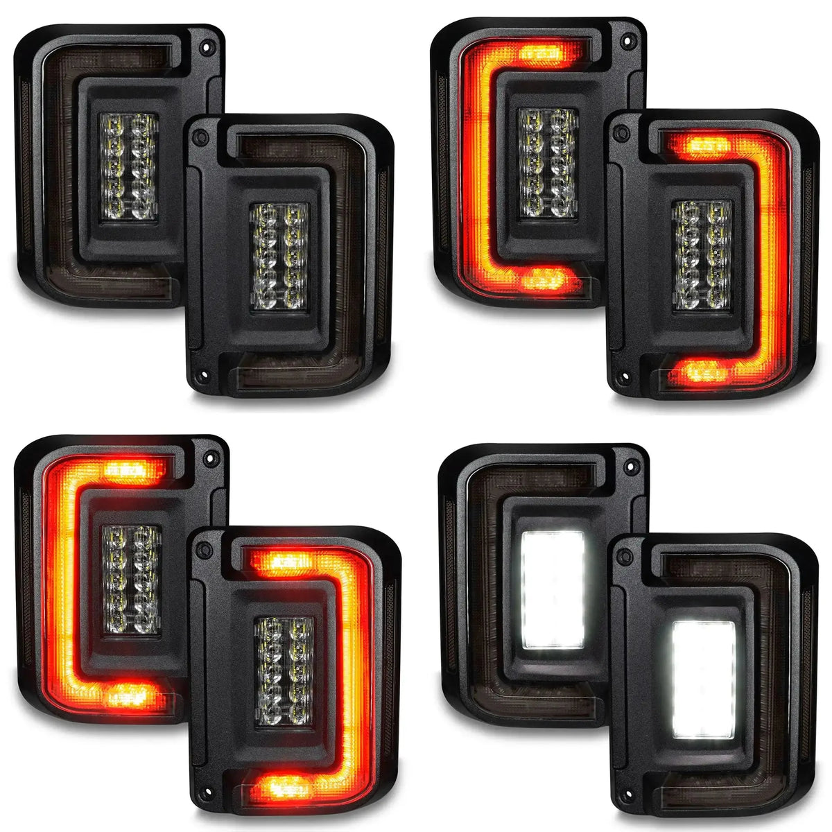 2007-2017 Jeep Wrangler JK ORACLE V2 Flush Mount LED Tail Lights - Low-Profile Trail Protection