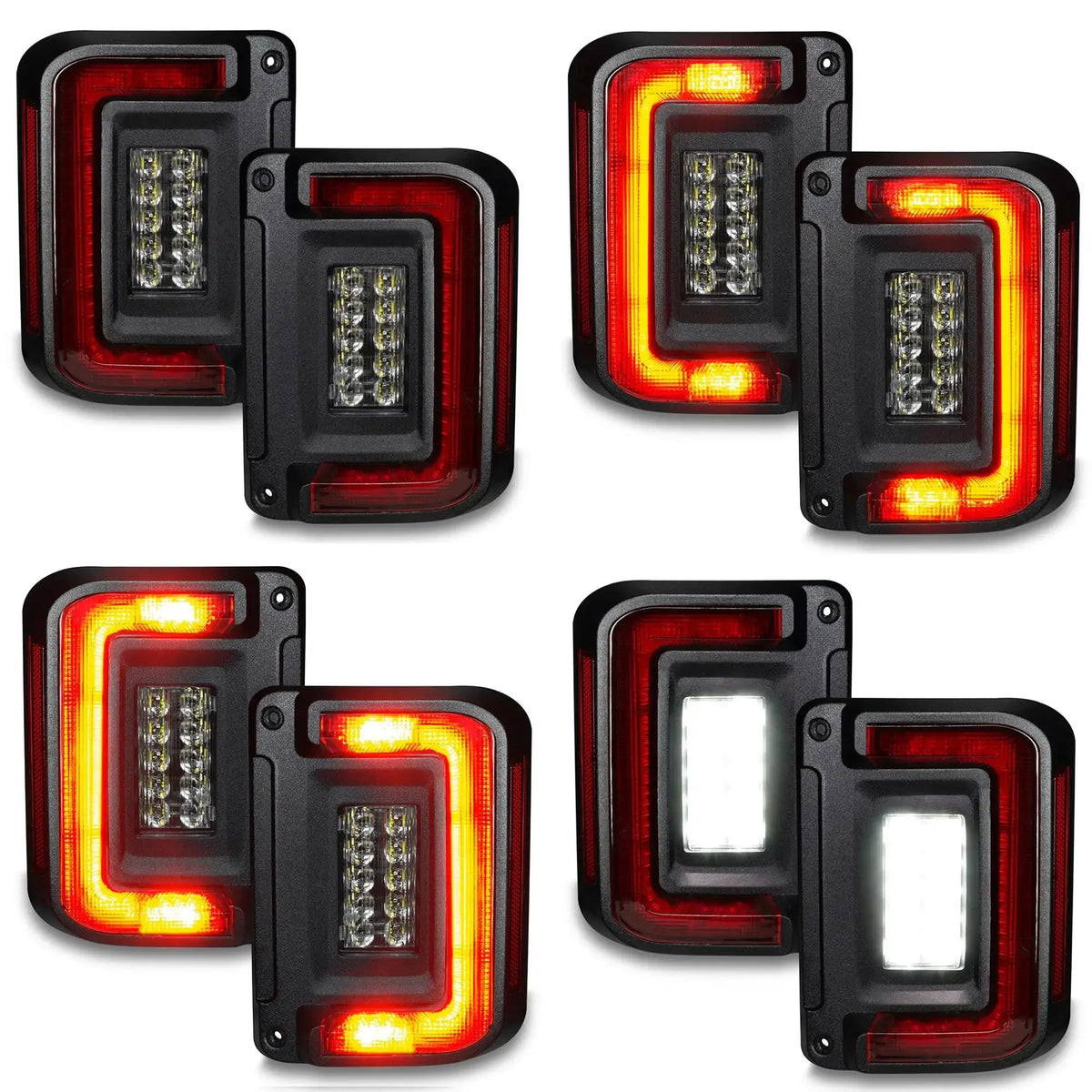 2007-2017 Jeep Wrangler JK ORACLE V2 Flush Mount LED Tail Lights - Low-Profile Trail Protection