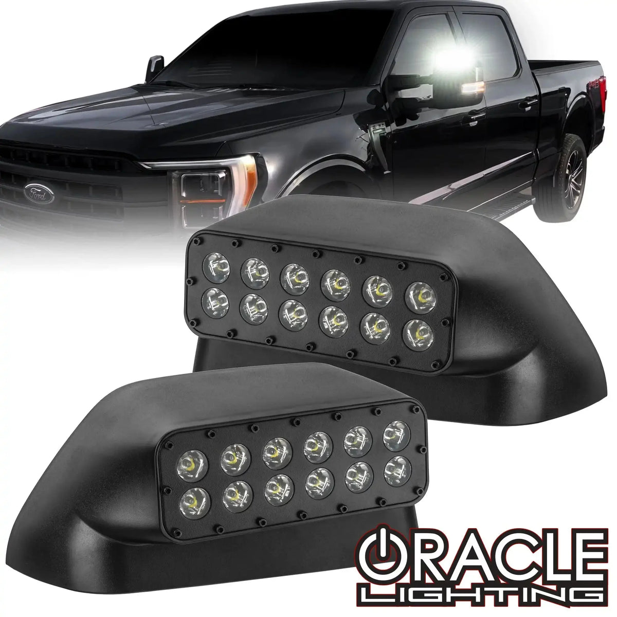 2020-2026 Ford F150 & 2017-2025 Ford Super Duty (F250/F350/F450/F550) LED Off-Road Tow Mirror Ditch Lights