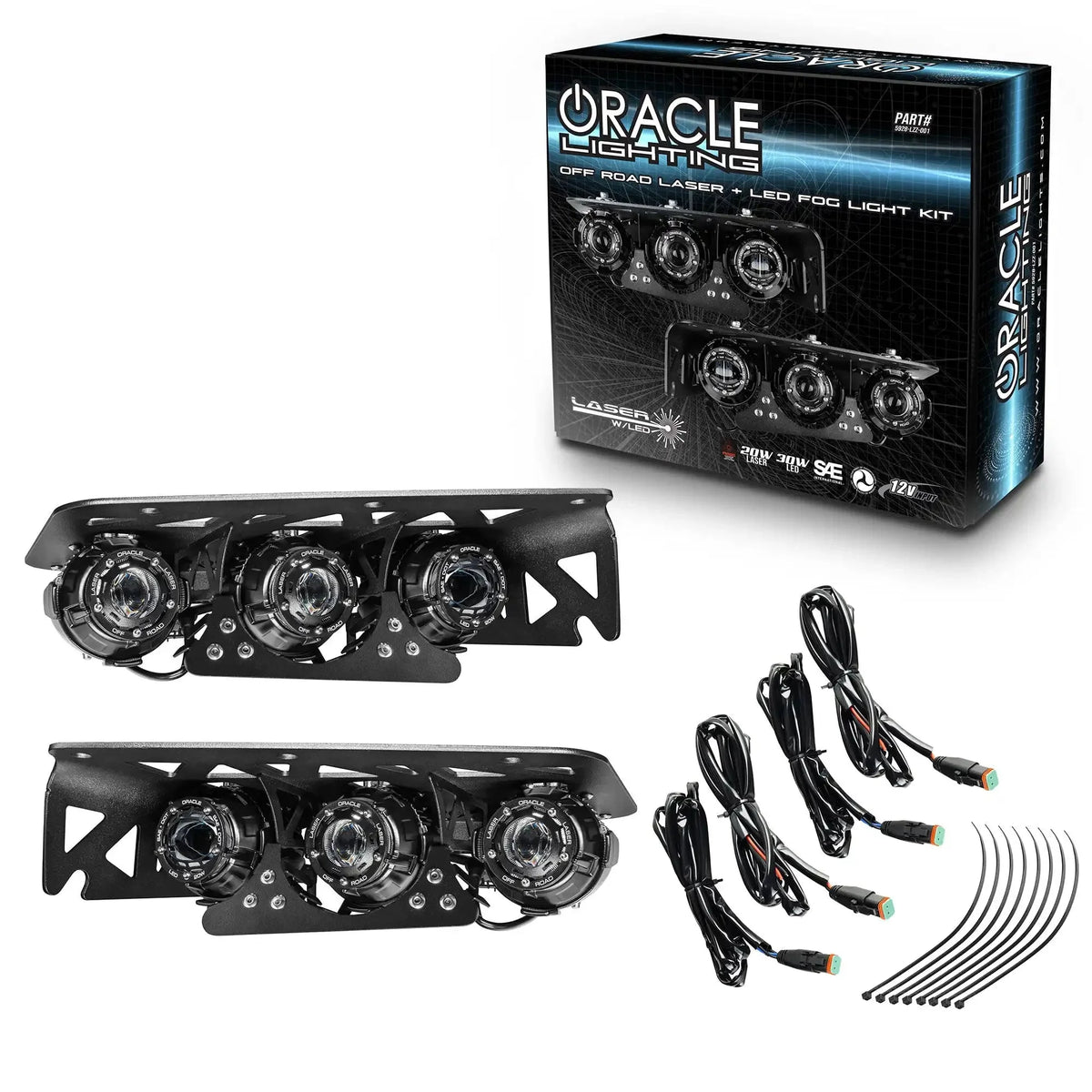 2021-2026 Ford Bronco ORACLE Lighting Off Road LASER Auxiliary Lights + LED Fog Light Kit for Steel Bumper
