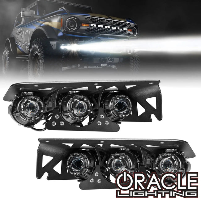 2021-2026 Ford Bronco ORACLE Lighting Off Road LASER Auxiliary Lights + LED Fog Light Kit for Steel Bumper