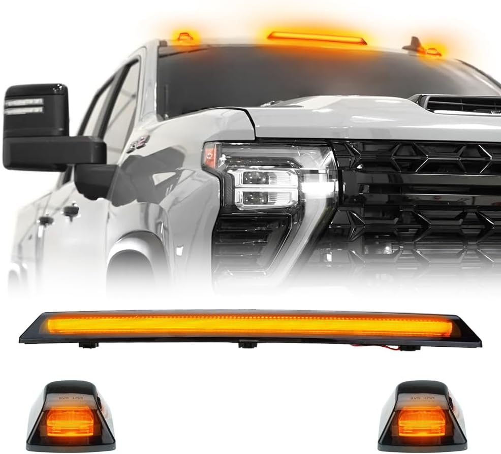 2020-2026+ GMC Sierra HD 2500/3500 Smoked White Amber SCANNING LED Side Markers