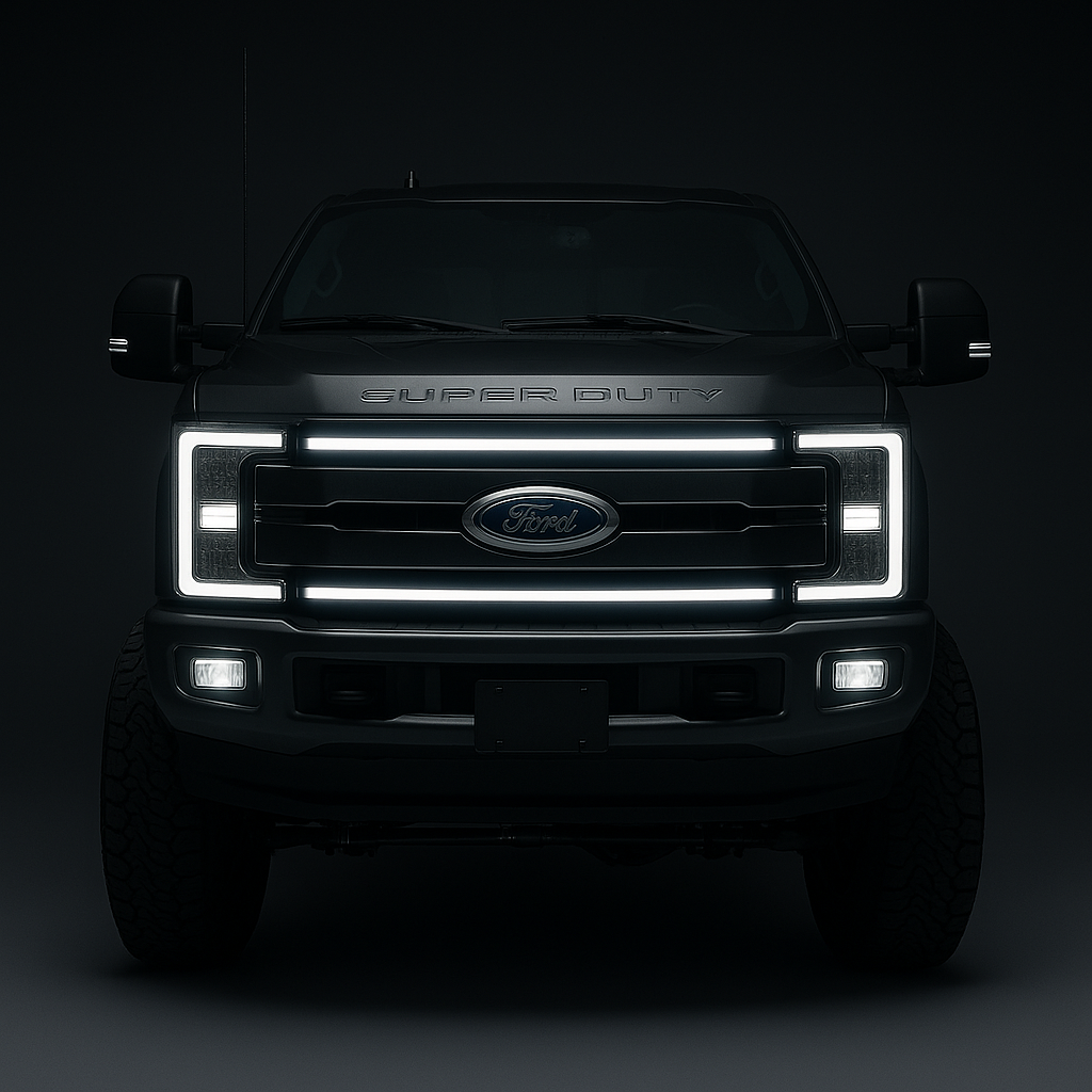 2017-2019 Ford F-250/F-350/F-450/F-550 “Ghost” LED Grille Light Kit – KR,LARIAT,XLT, XL, IP67, Sequential Option