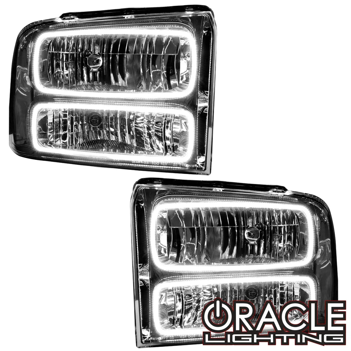 2005-2007 Ford F250/F350 Super Duty ORACLE Lighting Pre-Assembled Halo Headlights - Chrome Housing