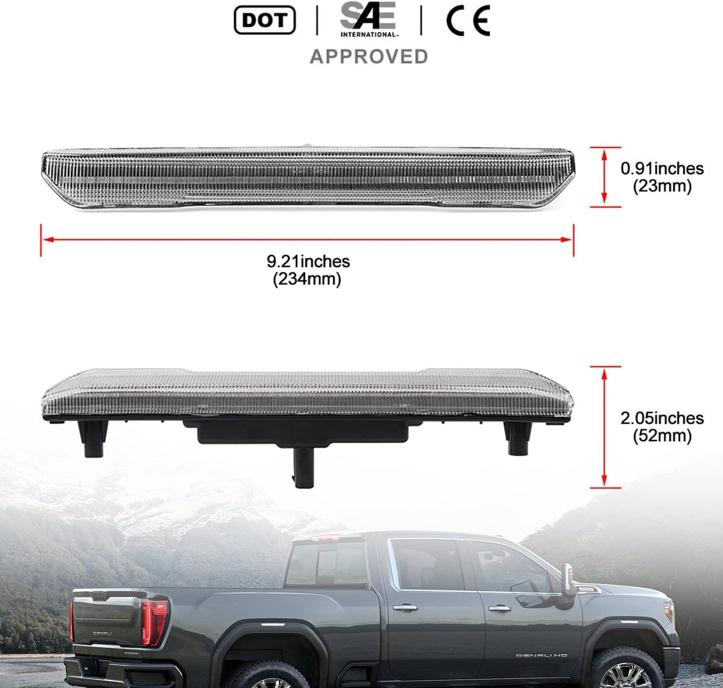 2020-2026+ GMC Sierra HD 2500/3500 Smoked White Amber SCANNING LED Side Markers