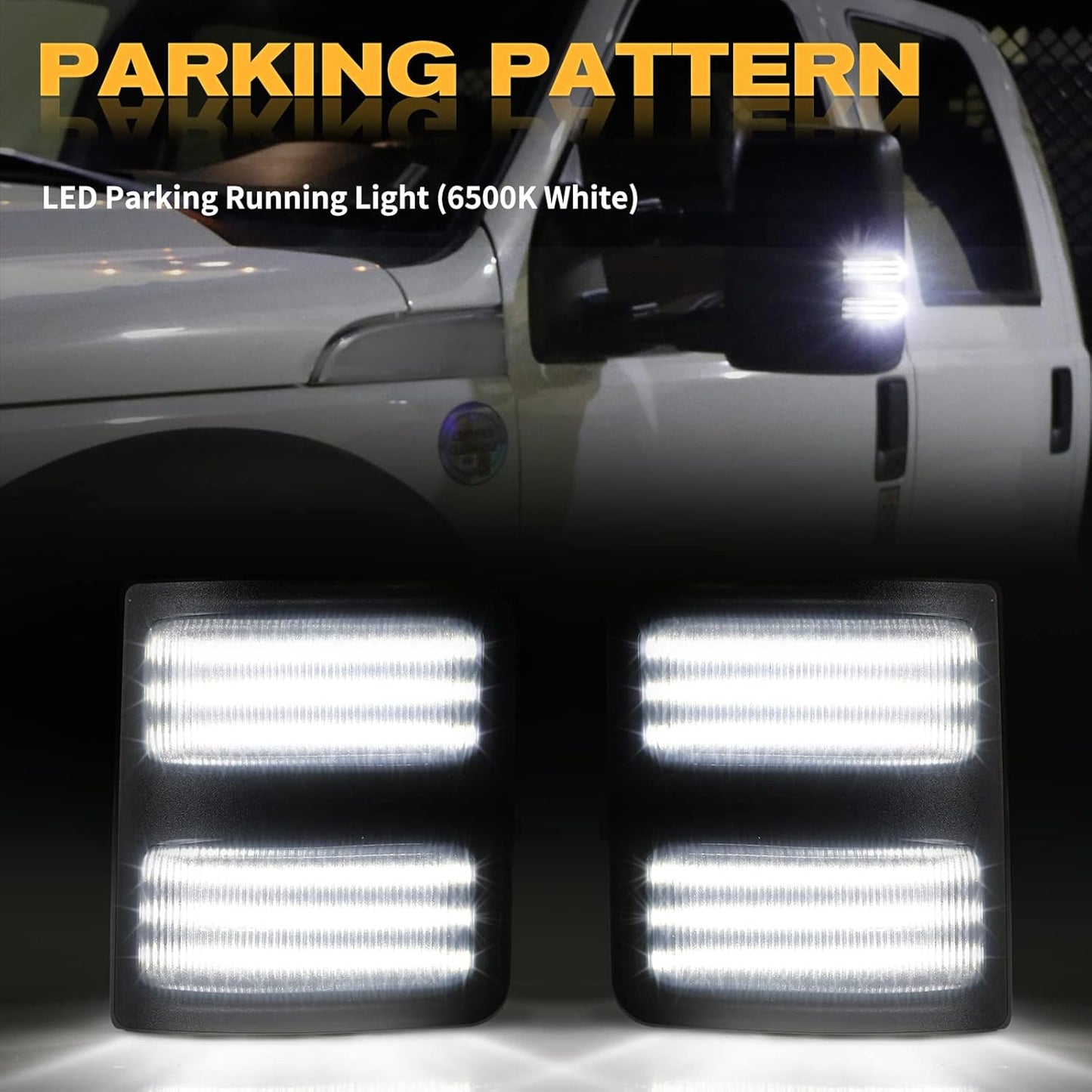 2008-2016 Ford F250 Super Duty Switchback LED Smoked Mirror Lights