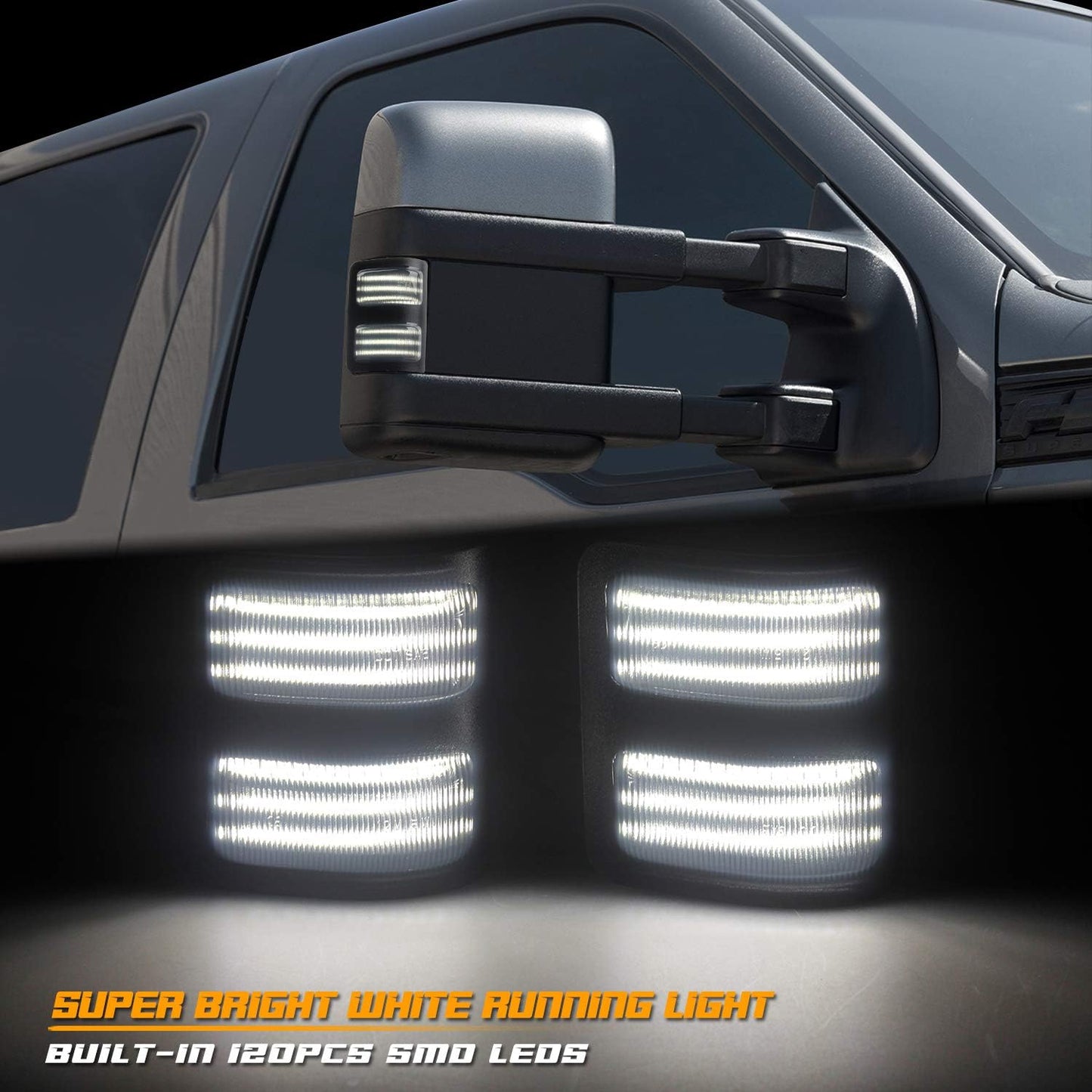 2008-2016 Ford F250 Super Duty Switchback LED Smoked Mirror Lights